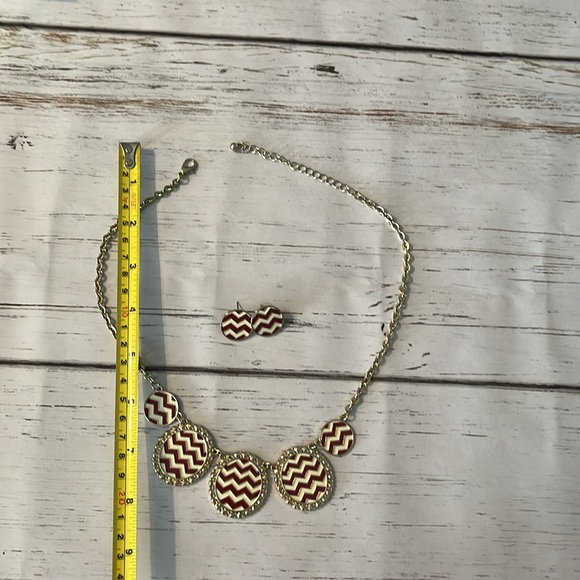 Necklace and earring set. Red and white - Picture 6 of 6